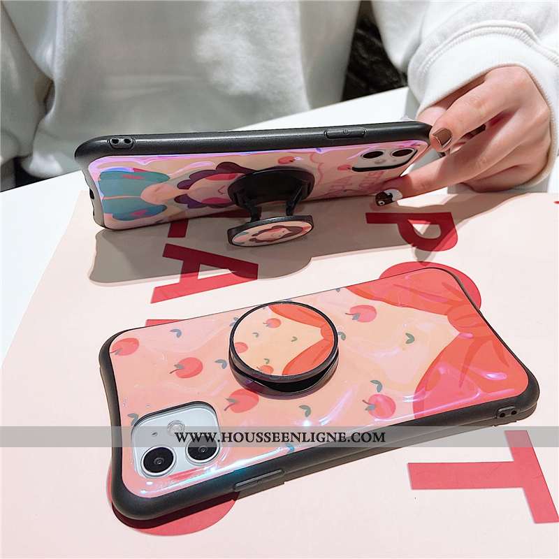 Coque iPhone 11 Charmant Tendance Étui Dimensionnel Personnalité Rose