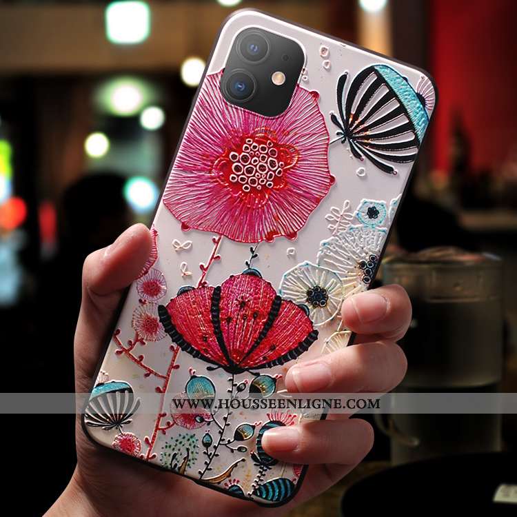 Coque iPhone 11 Fluide Doux Silicone Incassable Net Rouge Créatif Nouveau Délavé En Daim Bleu