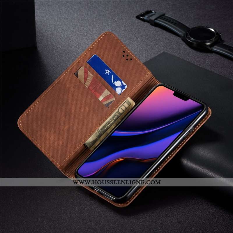 Coque iPhone 11 Modèle Fleurie Cuir Véritable Incassable Noir Luxe Étui