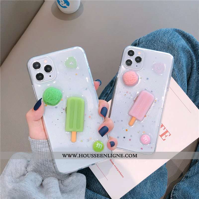 Coque iPhone 11 Pro Charmant Fluide Doux Silicone Personnalité Vert Incassable Verte