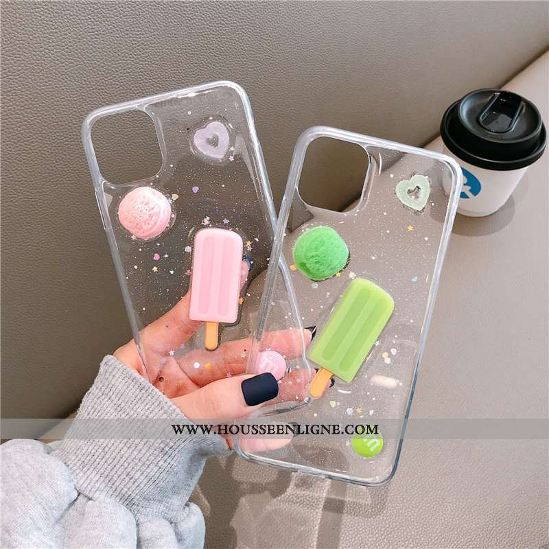 Coque iPhone 11 Pro Charmant Fluide Doux Silicone Personnalité Vert Incassable Verte