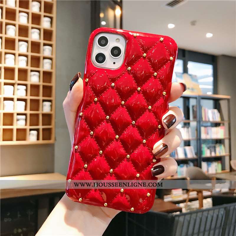 Coque iPhone 11 Pro Créatif Tendance Cuir Incassable Europe Net Rouge