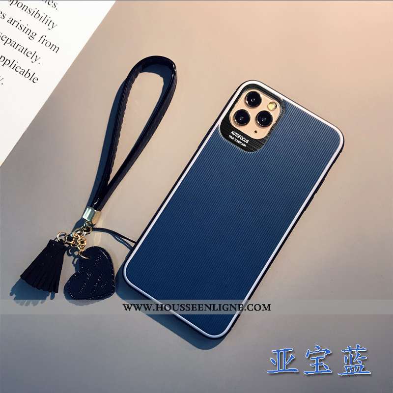 Coque iPhone 11 Pro Cuir Protection Simple Étui Téléphone Portable Personnalité Noir