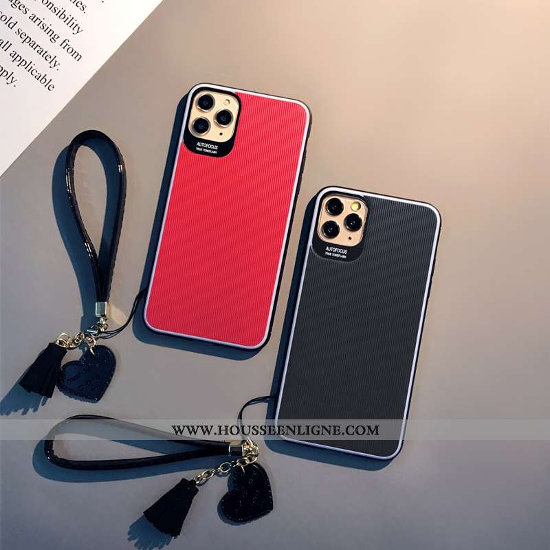 Coque iPhone 11 Pro Cuir Protection Simple Étui Téléphone Portable Personnalité Noir