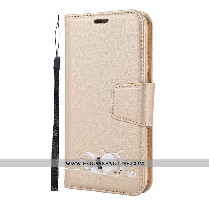 Coque iPhone 11 Pro Dessin Animé Cuir Téléphone Portable Rose Étui Housse
