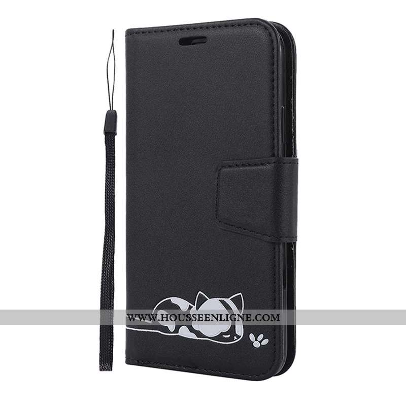 Coque iPhone 11 Pro Dessin Animé Cuir Téléphone Portable Rose Étui Housse