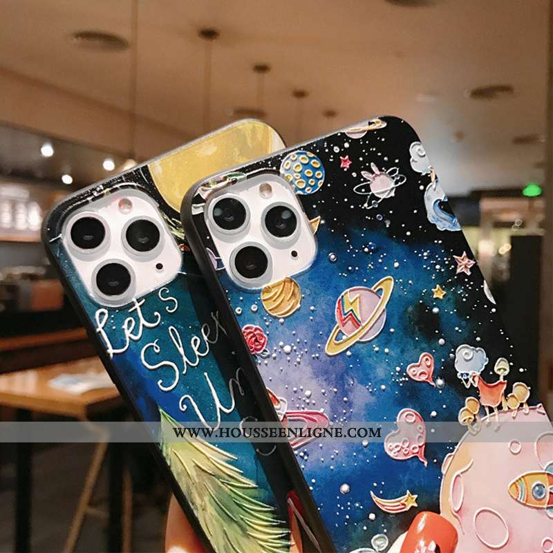 Coque iPhone 11 Pro Délavé En Daim Personnalité Créatif Noir Incassable Fluide Doux Tendance