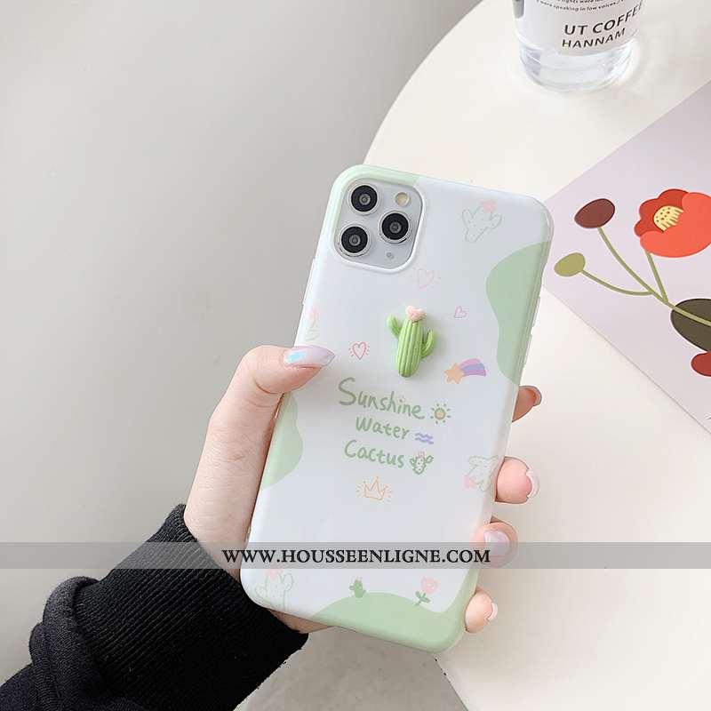 Coque iPhone 11 Pro Fluide Doux Personnalité Tout Compris Dimensionnel Étui Rose Téléphone Portable