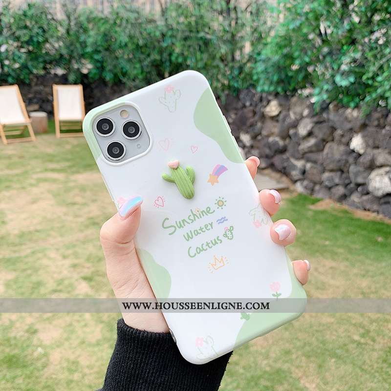 Coque iPhone 11 Pro Fluide Doux Personnalité Tout Compris Dimensionnel Étui Rose Téléphone Portable