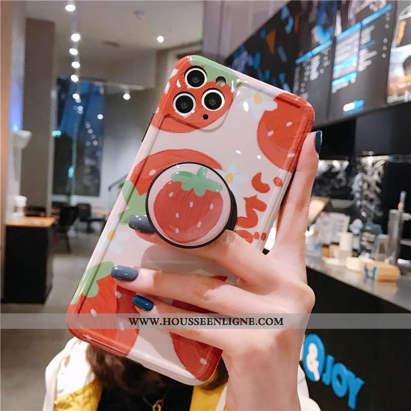 Coque iPhone 11 Pro Fluide Doux Silicone Fruit Créatif Tendance Étui Protection Orange