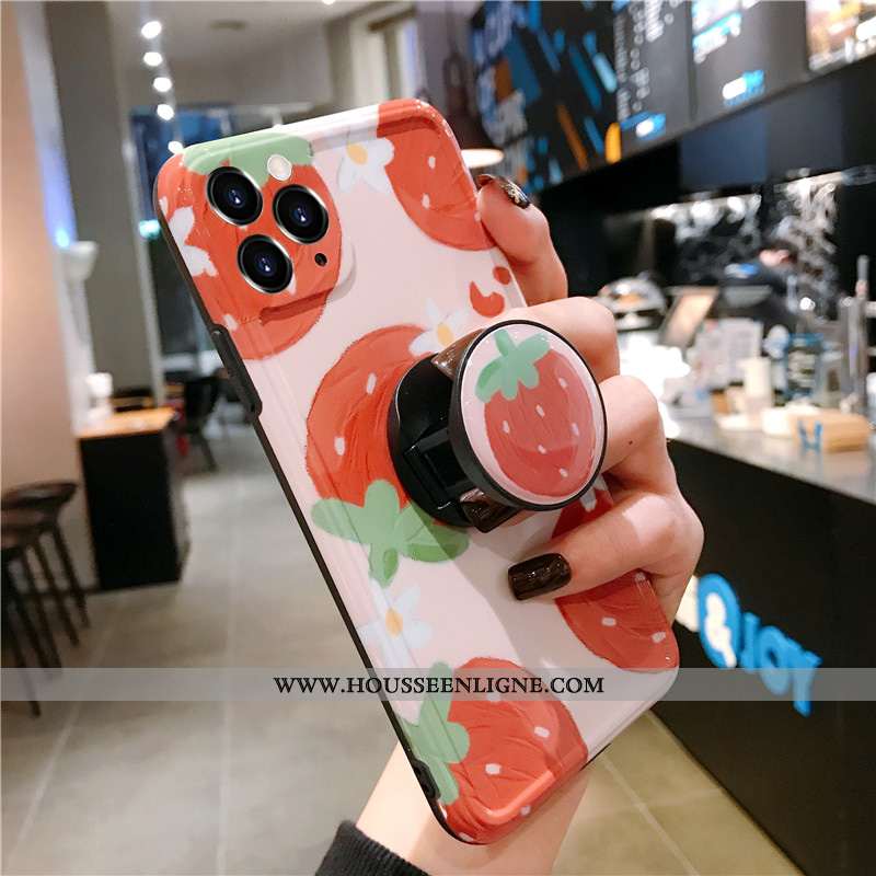 Coque iPhone 11 Pro Fluide Doux Silicone Fruit Créatif Tendance Étui Protection Orange