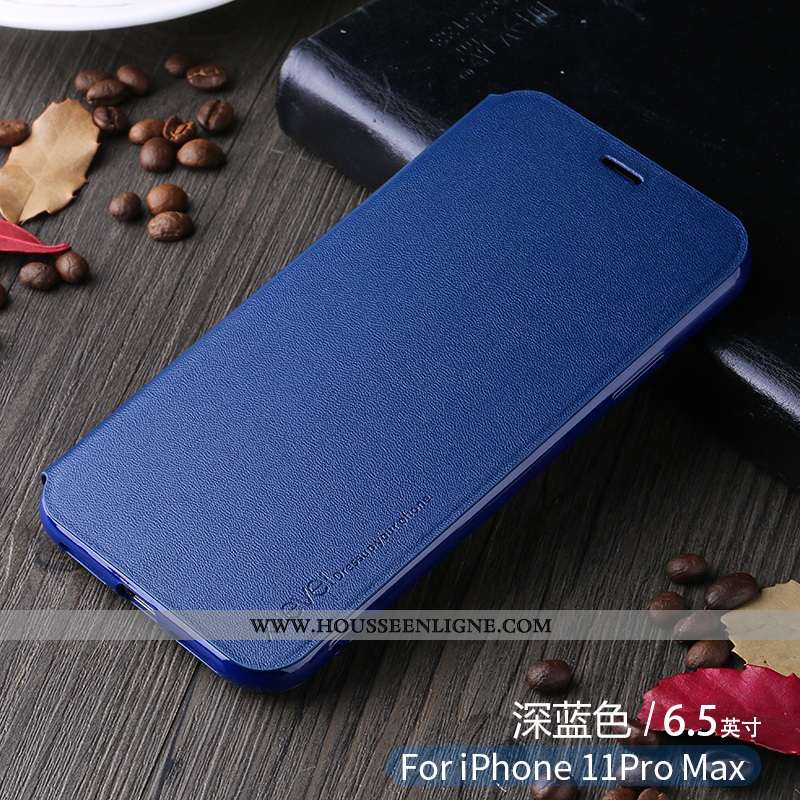 Coque iPhone 11 Pro Max Cuir Protection Noir Légère Nouveau Incassable Luxe