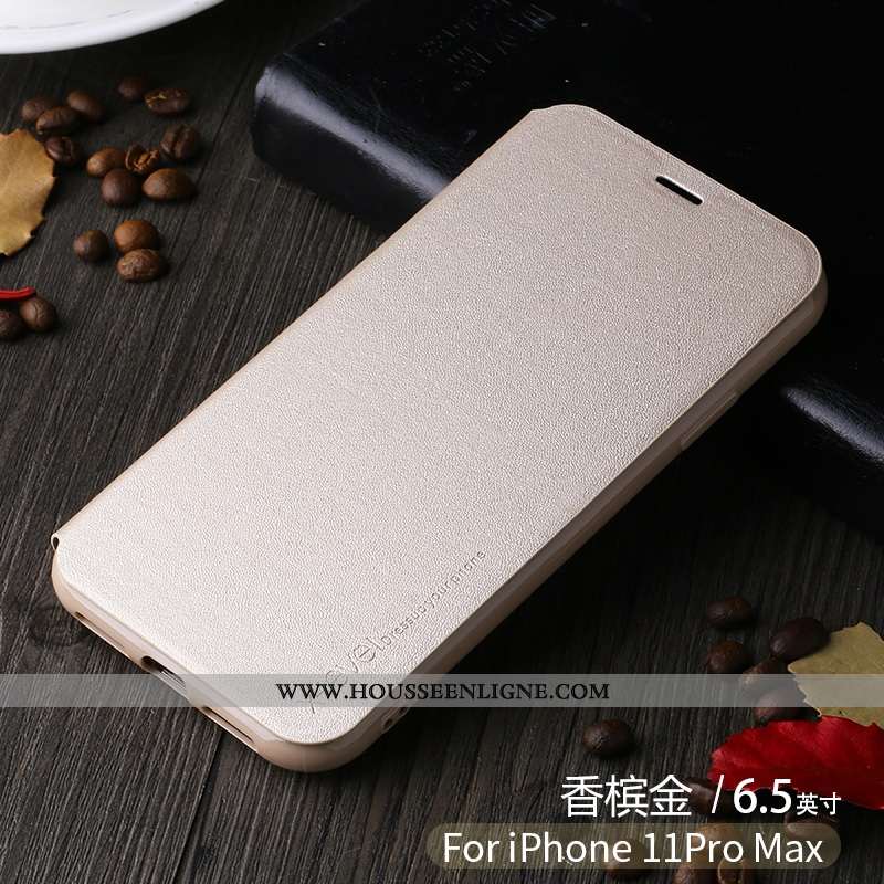 Coque iPhone 11 Pro Max Cuir Protection Noir Légère Nouveau Incassable Luxe