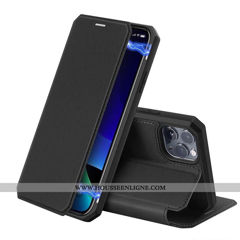 Coque iPhone 11 Pro Max Cuir Protection Téléphone Portable Simple Clamshell Personnalité Étui Verte