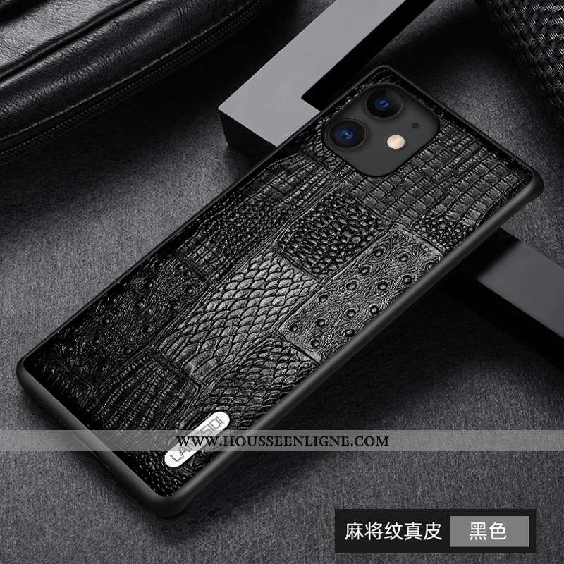 Coque iPhone 11 Pro Max Légère Cuir Téléphone Portable Tout Compris Business Luxe Bleu