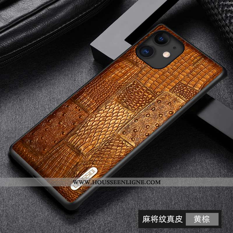 Coque iPhone 11 Pro Max Légère Cuir Téléphone Portable Tout Compris Business Luxe Bleu