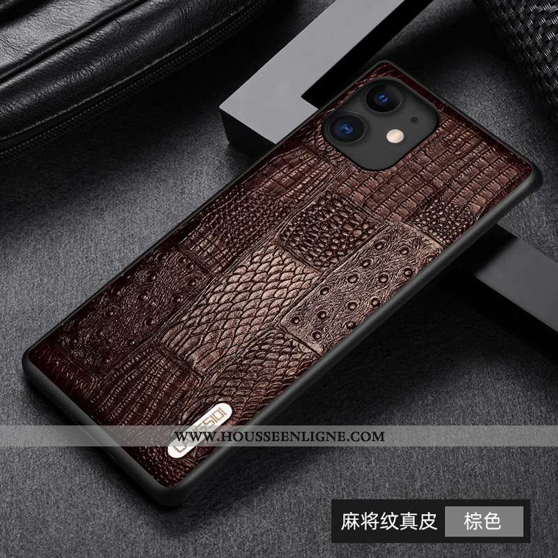 Coque iPhone 11 Pro Max Légère Cuir Téléphone Portable Tout Compris Business Luxe Bleu