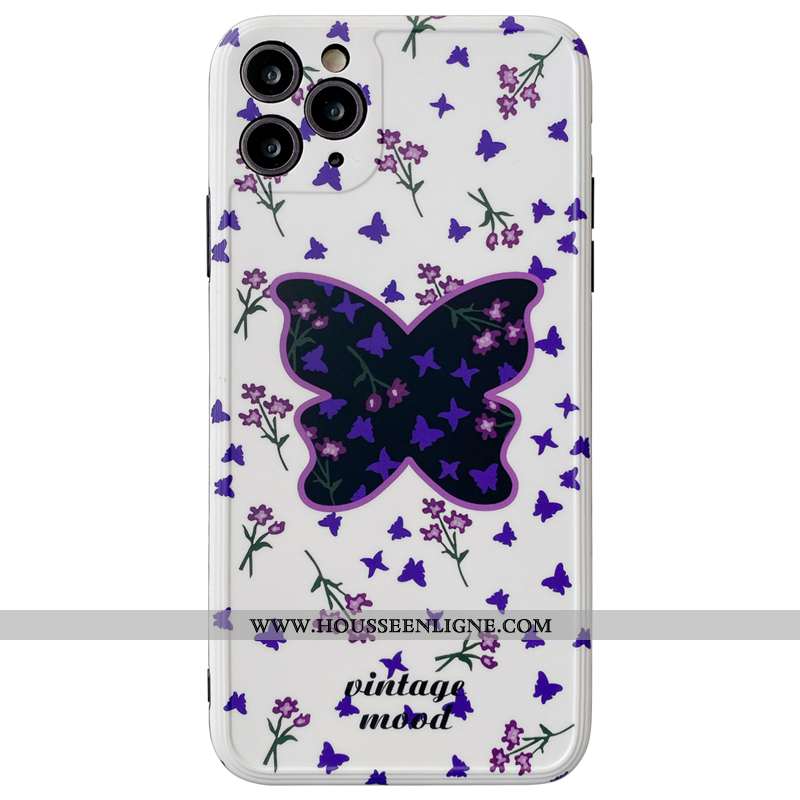 Coque iPhone 11 Pro Max Personnalité Créatif Téléphone Portable Silicone Net Rouge Papillon Protecti