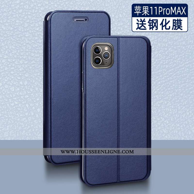 Coque iPhone 11 Pro Max Protection Ultra Bleu Marin Silicone Incassable Téléphone Portable Mesh Bleu