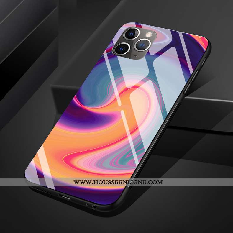 Coque iPhone 11 Pro Max Protection Verre Silicone Couleur Téléphone Portable Multicolore Art Coloré