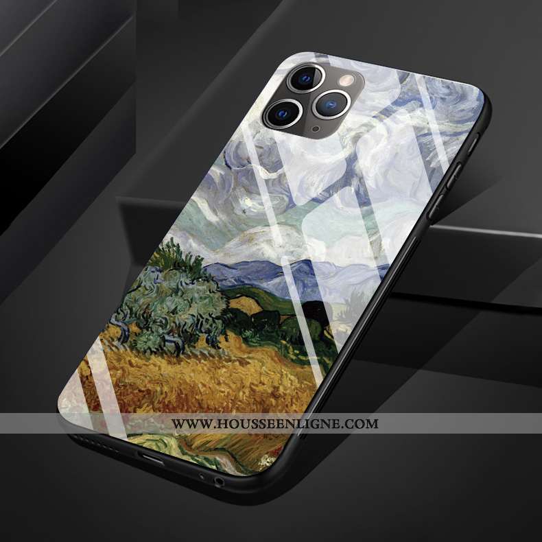 Coque iPhone 11 Pro Max Silicone Protection Ciel Étoilé Europe Peinture À L'huile Bleu