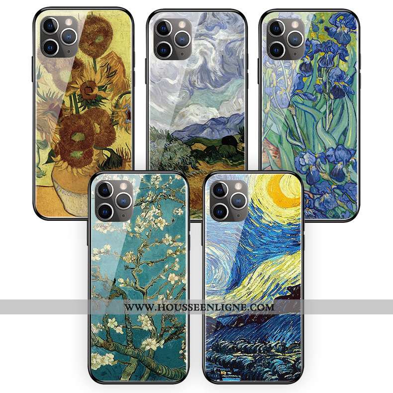 Coque iPhone 11 Pro Max Silicone Protection Ciel Étoilé Europe Peinture À L'huile Bleu