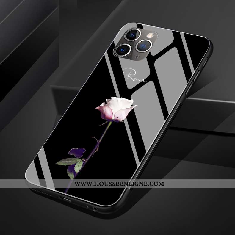 Coque iPhone 11 Pro Max Silicone Protection Verre Personnalité Blanc Rose Blanche