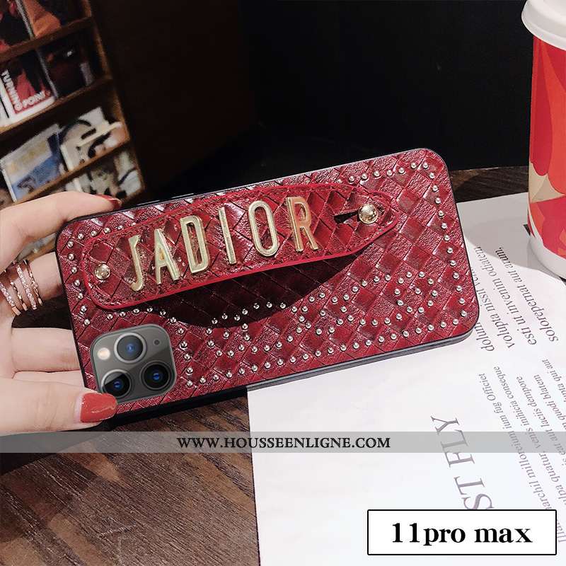 Coque iPhone 11 Pro Max Tendance Cuir Personnalité Incassable Créatif Noir