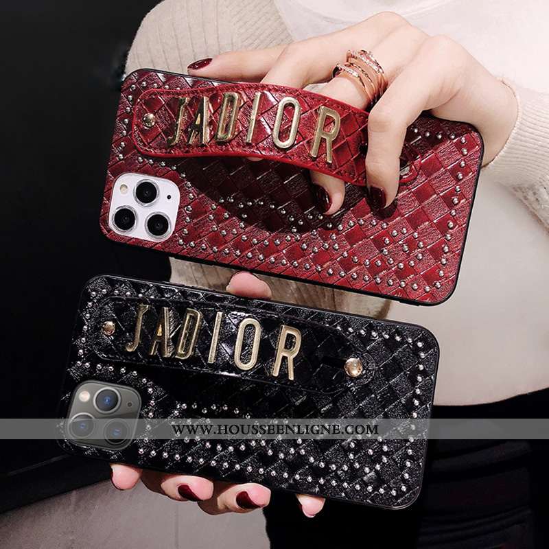 Coque iPhone 11 Pro Max Tendance Cuir Personnalité Incassable Créatif Noir