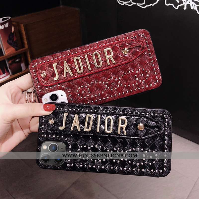Coque iPhone 11 Pro Max Tendance Cuir Personnalité Incassable Créatif Noir
