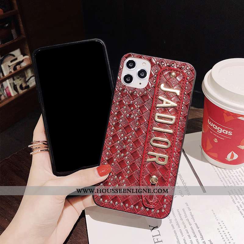 Coque iPhone 11 Pro Max Tendance Cuir Personnalité Incassable Créatif Noir