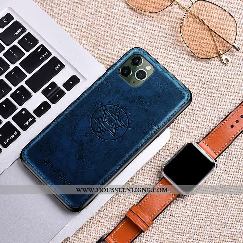 Coque iPhone 11 Pro Max Ultra Tendance Incassable Cuir Vert Étui Personnalité Verte