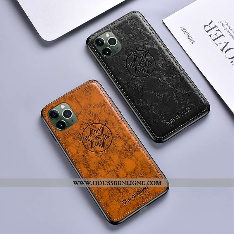 Coque iPhone 11 Pro Max Ultra Tendance Incassable Cuir Vert Étui Personnalité Verte