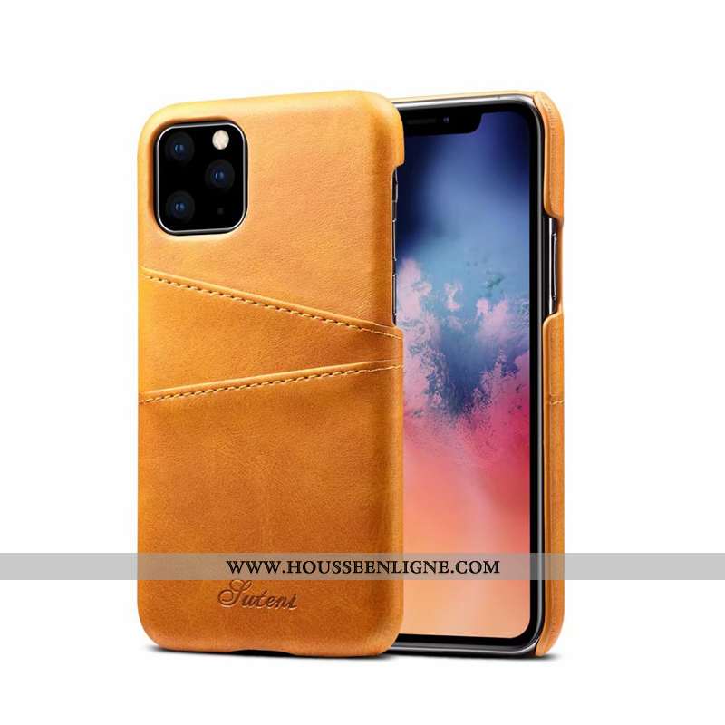 Coque iPhone 11 Pro Max Ultra Tendance Étui Business Délavé En Daim Incassable Téléphone Portable Ma