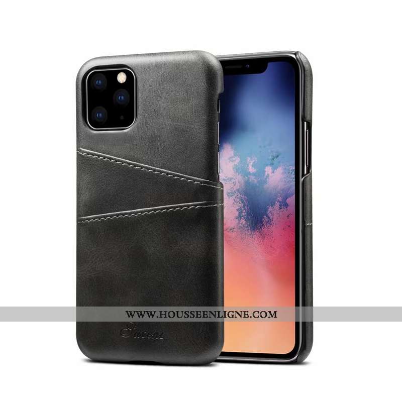 Coque iPhone 11 Pro Max Ultra Tendance Étui Business Délavé En Daim Incassable Téléphone Portable Ma