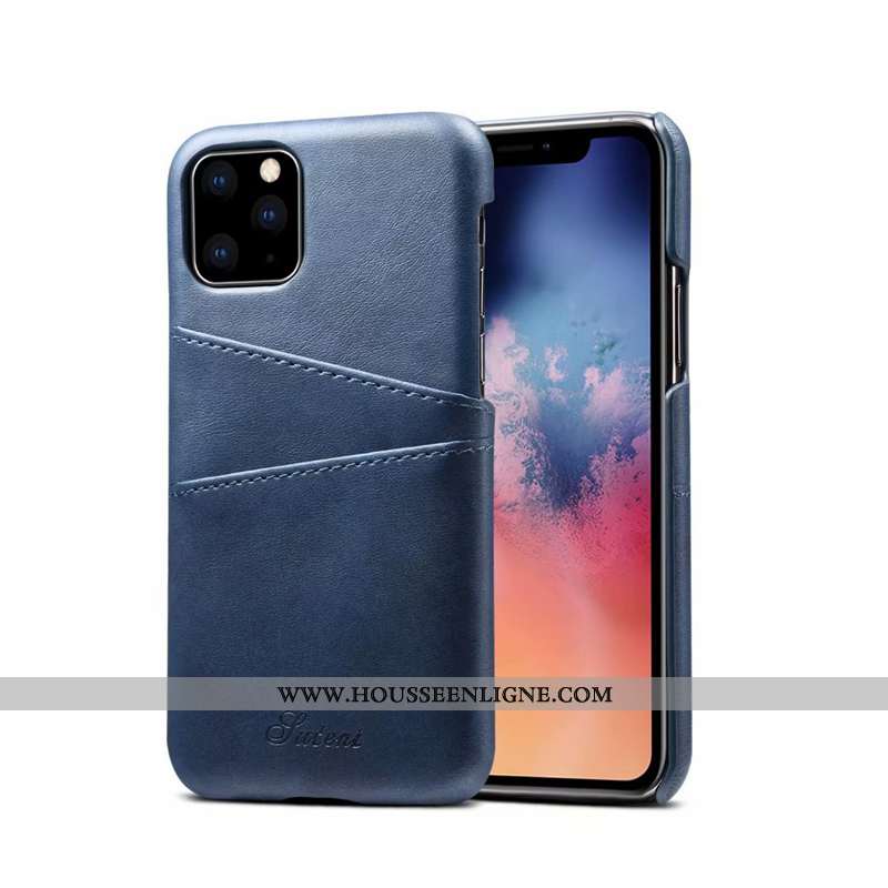 Coque iPhone 11 Pro Max Ultra Tendance Étui Business Délavé En Daim Incassable Téléphone Portable Ma