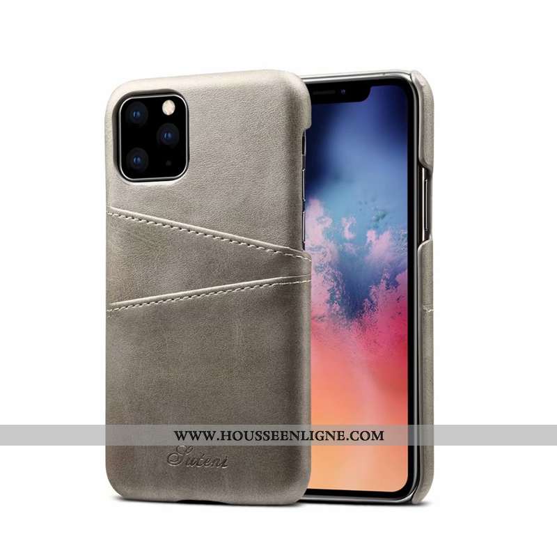 Coque iPhone 11 Pro Max Ultra Tendance Étui Business Délavé En Daim Incassable Téléphone Portable Ma