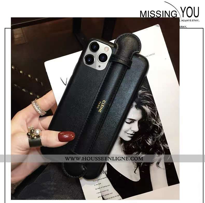 Coque iPhone 11 Pro Ornements Suspendus Tendance Noir Europe Luxe Incassable Célébrité