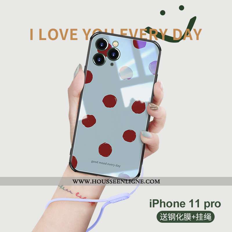 Coque iPhone 11 Pro Personnalité Créatif Rose Nouveau Bleu Tout Compris