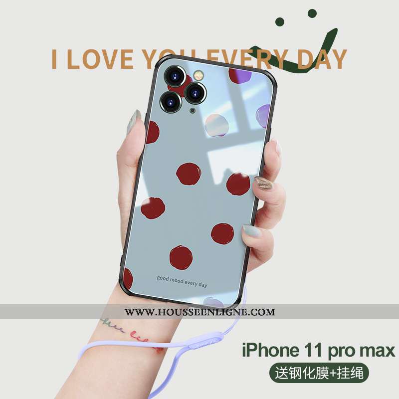 Coque iPhone 11 Pro Personnalité Créatif Rose Nouveau Bleu Tout Compris