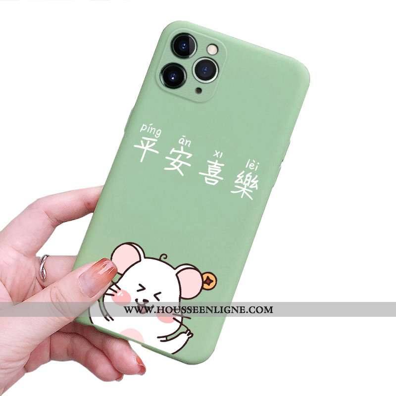 Coque iPhone 11 Pro Personnalité Créatif Tendance Téléphone Portable Net Rouge Silicone Verte