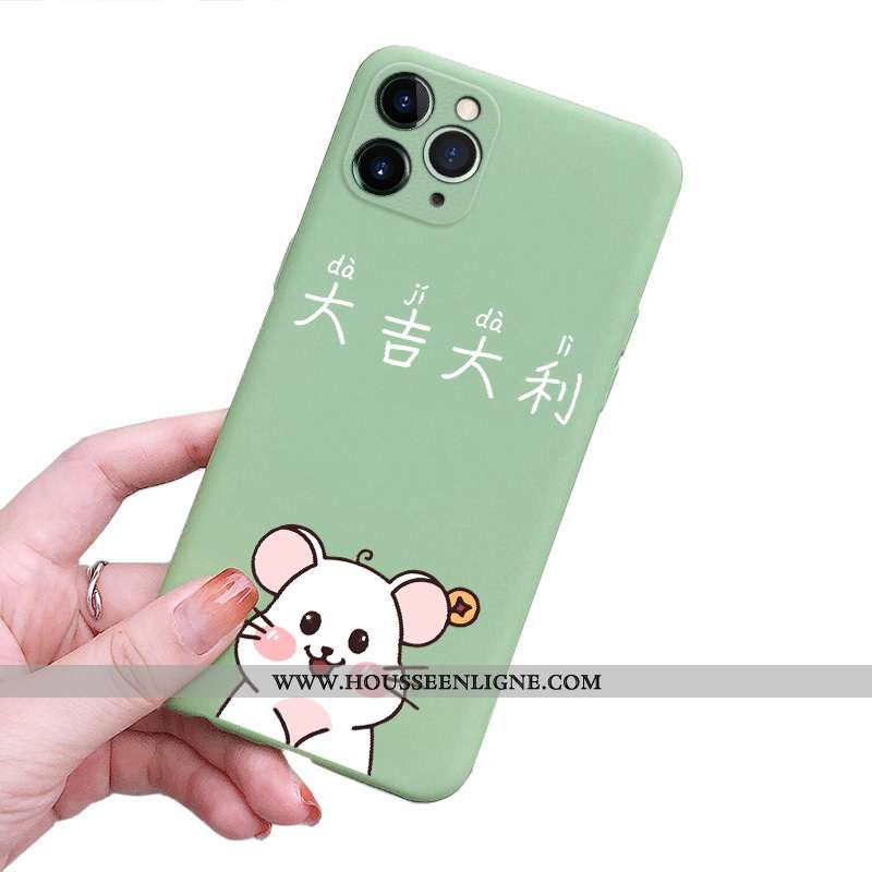 Coque iPhone 11 Pro Personnalité Créatif Tendance Téléphone Portable Net Rouge Silicone Verte