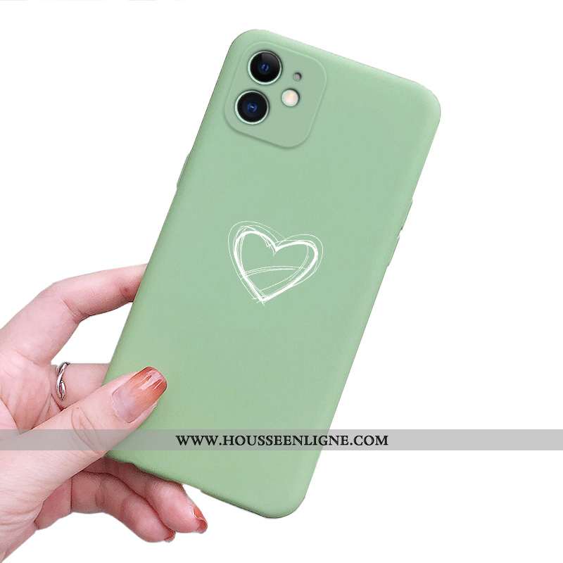 Coque iPhone 11 Pro Personnalité Fluide Doux Rose Tout Compris Téléphone Portable Silicone