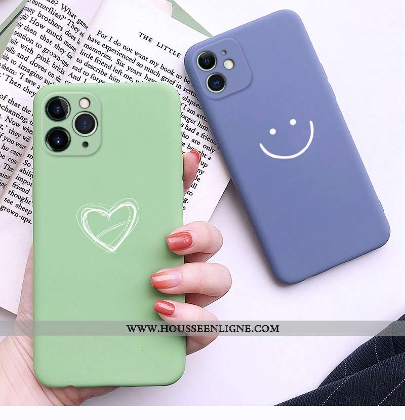 Coque iPhone 11 Pro Personnalité Fluide Doux Rose Tout Compris Téléphone Portable Silicone