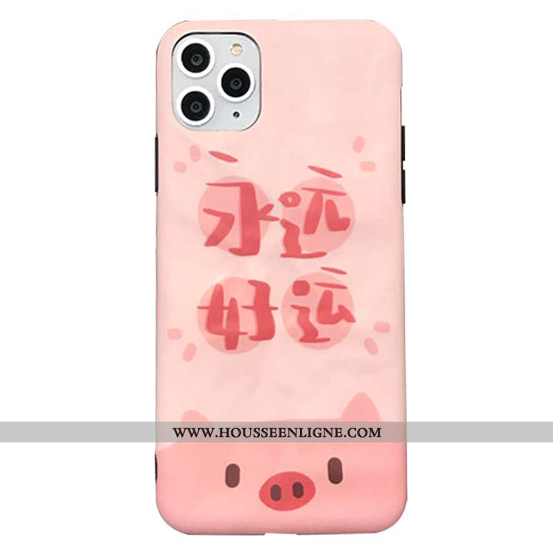 Coque iPhone 11 Pro Personnalité Silicone Plissé Étui Amoureux Téléphone Portable Délavé En Daim Ros