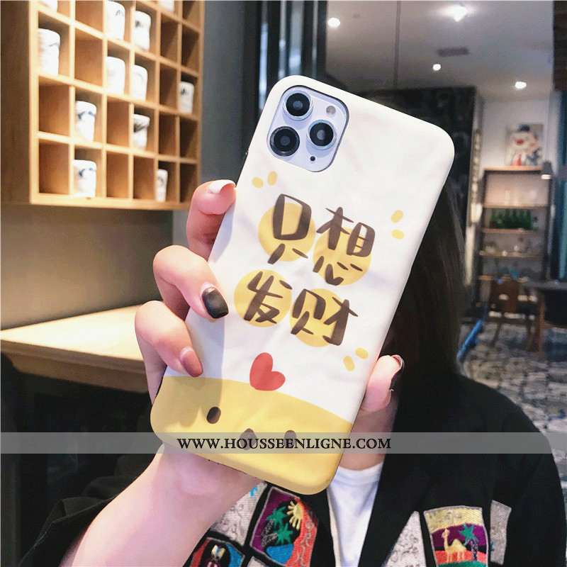 Coque iPhone 11 Pro Personnalité Silicone Plissé Étui Amoureux Téléphone Portable Délavé En Daim Ros