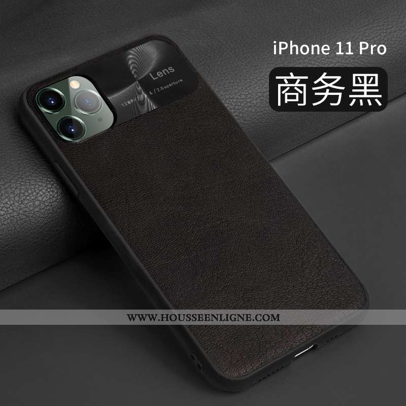 Coque iPhone 11 Pro Protection Ultra Bleu Tendance Net Rouge Cuir