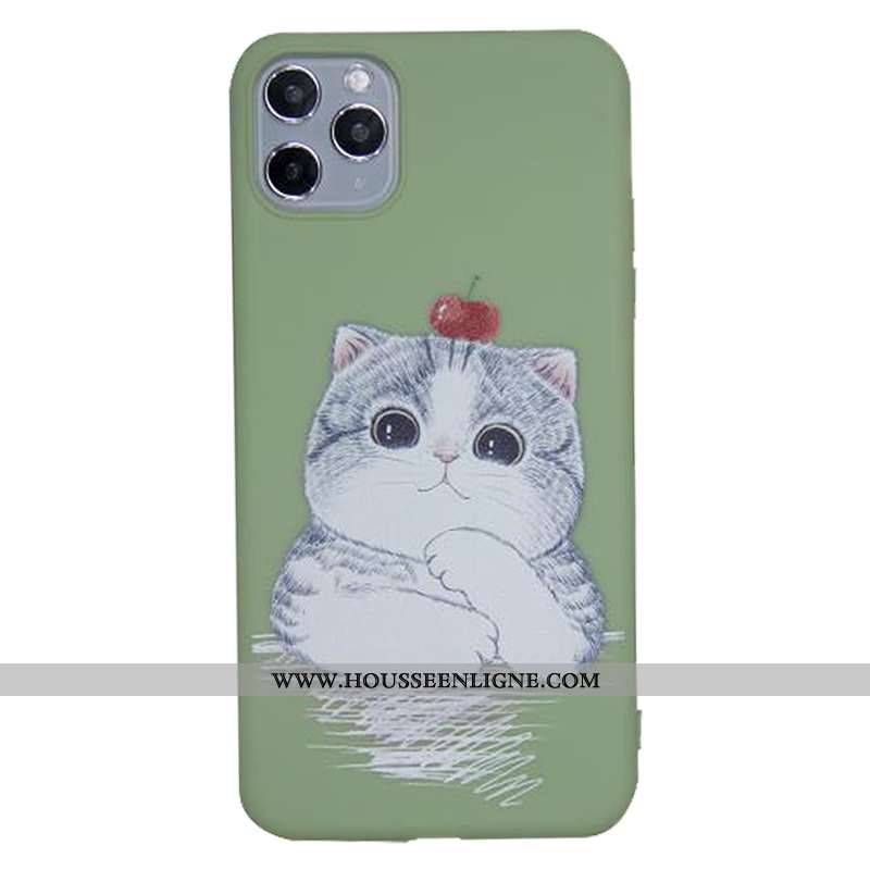 Coque iPhone 11 Pro Silicone Dessin Animé Fluide Doux Petit Charmant Bleu Frais
