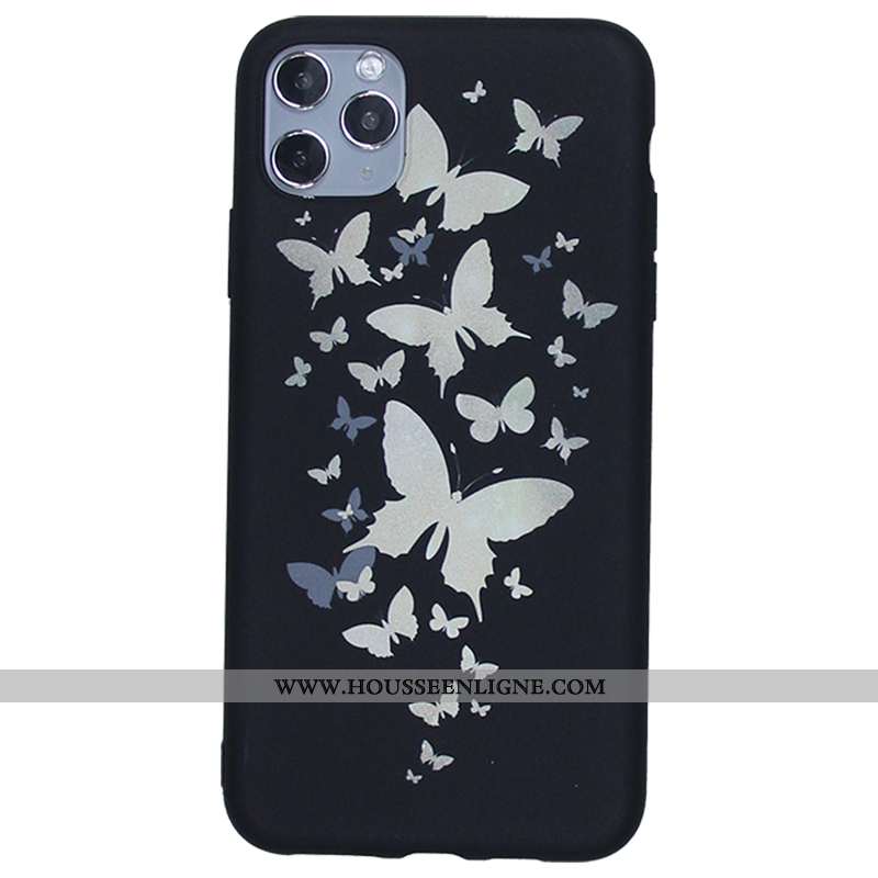 Coque iPhone 11 Pro Silicone Dessin Animé Fluide Doux Petit Charmant Bleu Frais
