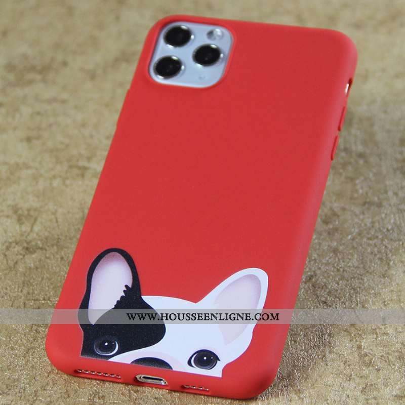 Coque iPhone 11 Pro Silicone Dessin Animé Fluide Doux Petit Charmant Bleu Frais